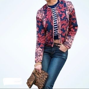 Jacquard Paisley Quilted Bomber Jacket Size 6 NWOT